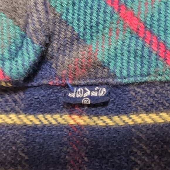 Vintage 70s Levi's Heavyweight Flannel Blue Tag Size Medium in Green and Blue - Picture 3 of 9